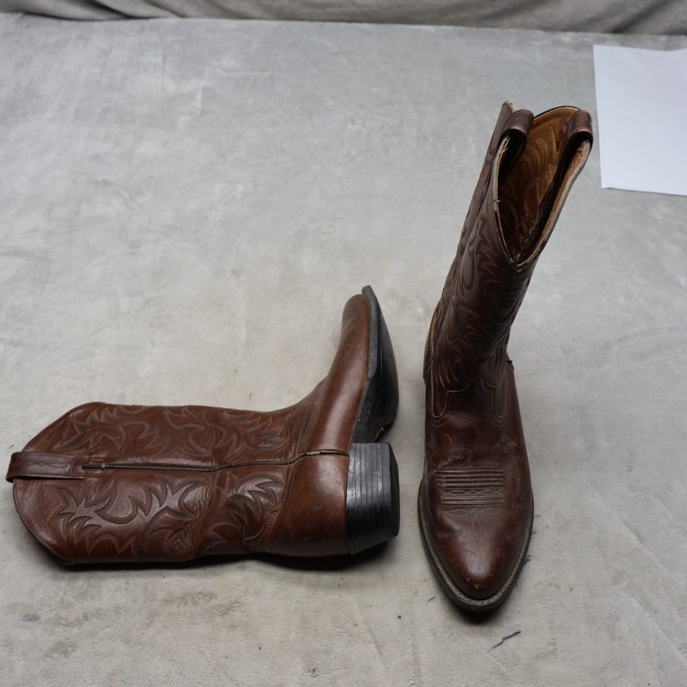 Ariat‎ Mens 9EE Western Boots Brown Leather Classic Cowboy Riding Rugged Pull On